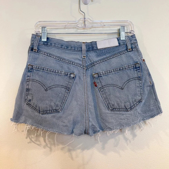 REDONE x Levi's Light Wash Distressed Cutoff Denim Shorts 28 FLAWED - Picture 6 of 10
